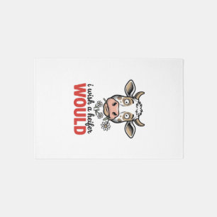 Funny Heifer Cow Vintage Engraving Shirt Design_1 Rug