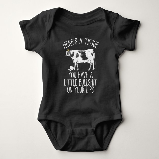 Funny Heifer Crybaby Cow Farmer Bull Softie Baby Bodysuit (Front)