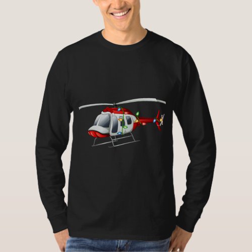 Funny Helicopter Lover Xmas Santa Hat Helicopter C T_Shirt