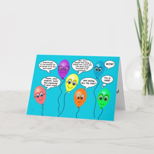 Funny Helium Balloons for Admin Pro Day Card