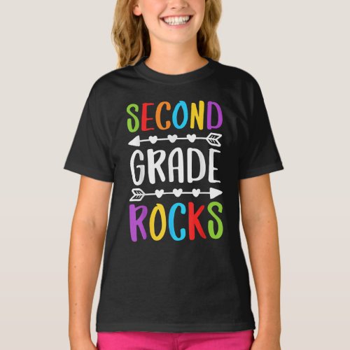 Funny Hello 2nd Grade Rocks Back To School  T_Shirt