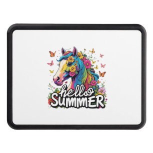Funny Hello Summer Horse Hitch Cover