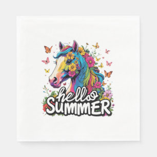 Funny Hello Summer Horse Napkins