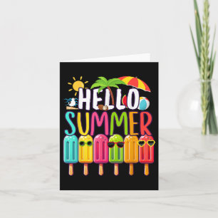 Funny Hello Summer Vacation Popsicle Ice Lolly Ice Card