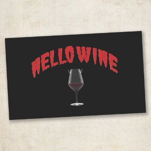 Funny Hello Wine Halloween Pun Party Favor Rectangular Sticker