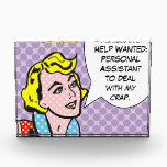 Funny Help Wanted Comic Book Award for Mom<br><div class="desc">Talk about an honest "Help Wanted" ad! This Funny Help Wanted Comic Book Award recognizes that you know exactly what mom really wants. The design features a pretty comic book gal and a speech bubble with the words, "Help Wanted: Personal Assistant to deal with my crap!" The blue eyed blond...</div>