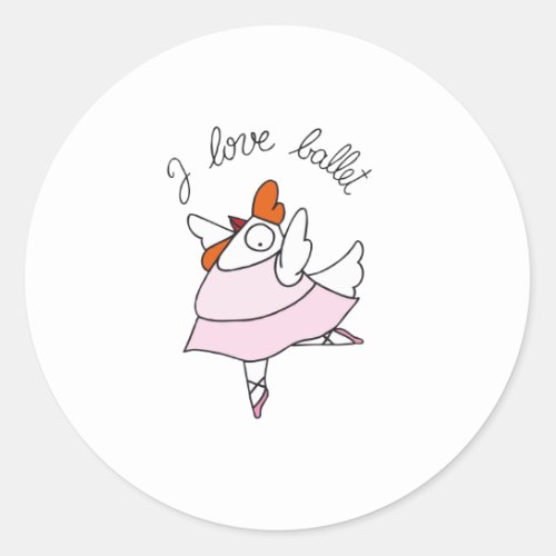funny hen classic round sticker