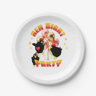 Funny Hen Night Party Chickens Design Paper Plates