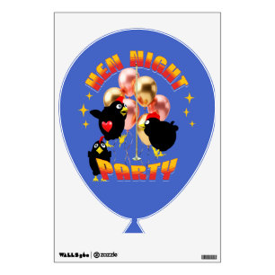 Funny Hen Night Party Chickens Design Wall Decal