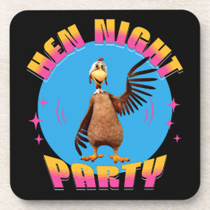 Funny Hens Night Chicken Party Humor Beverage Coaster