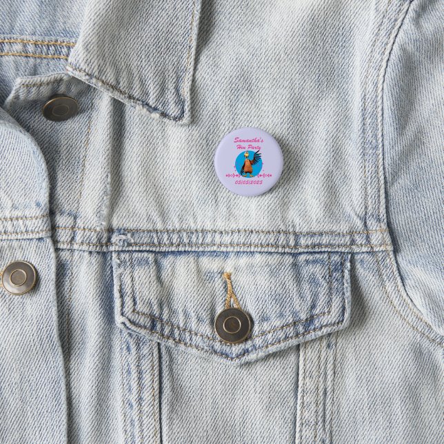 Funny Hens Night Chicken Party Humor Button (In Situ)