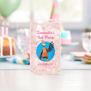 Funny Hens Night Chicken Party Humor Can Glass