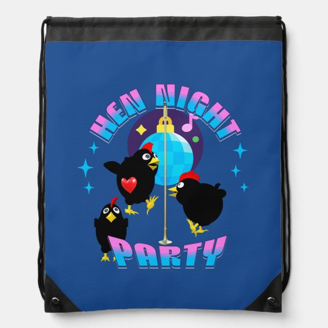 Funny Hens Night Chicken Party Humor Drawstring Bag (Front)
