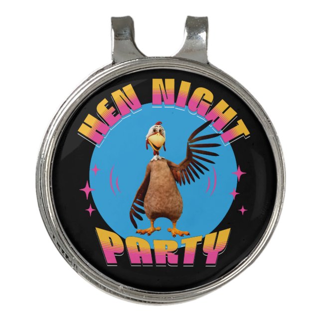 Funny Hens Night Chicken Party Humor Golf Hat Clip (Front)