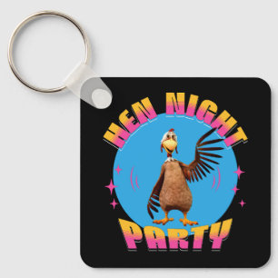 Funny Hens Night Chicken Party Humor Keychain