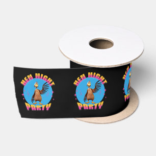 Funny Hens Night Chicken Party Humor Satin Ribbon