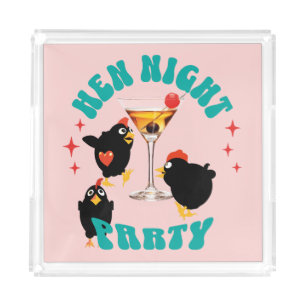Funny Hens Night Party Funny Chicken Acrylic Tray