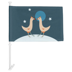 Funny Hens Night Party Funny Chicken Car Flag