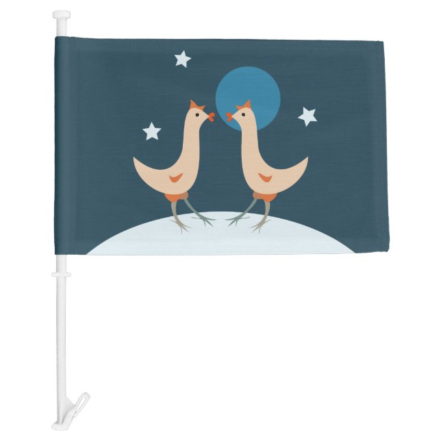 Funny Hens Night Party Funny Chicken  Car Flag (Front)