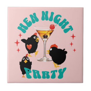 Funny Hens Night Party Funny Chicken  Ceramic Tile