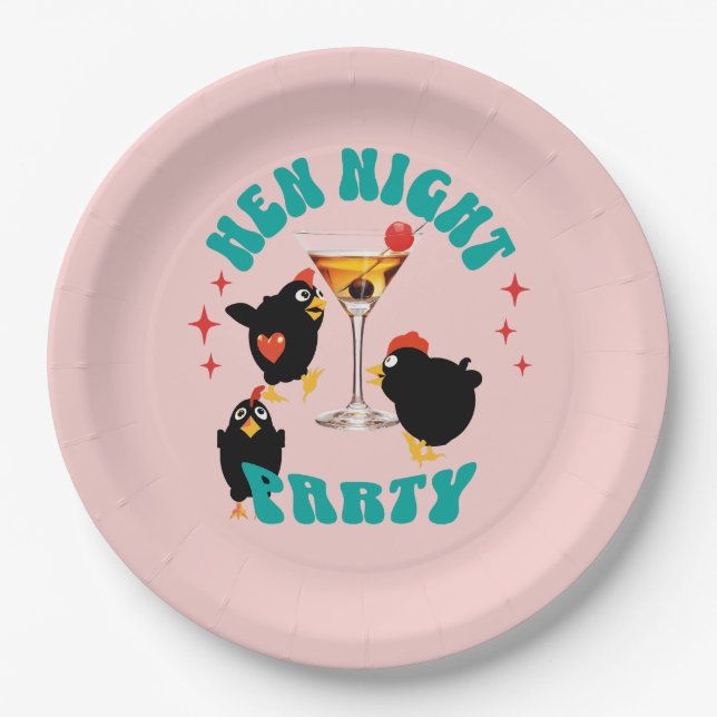 Funny Hens Night Party Funny Chicken  Paper Plates (Front)
