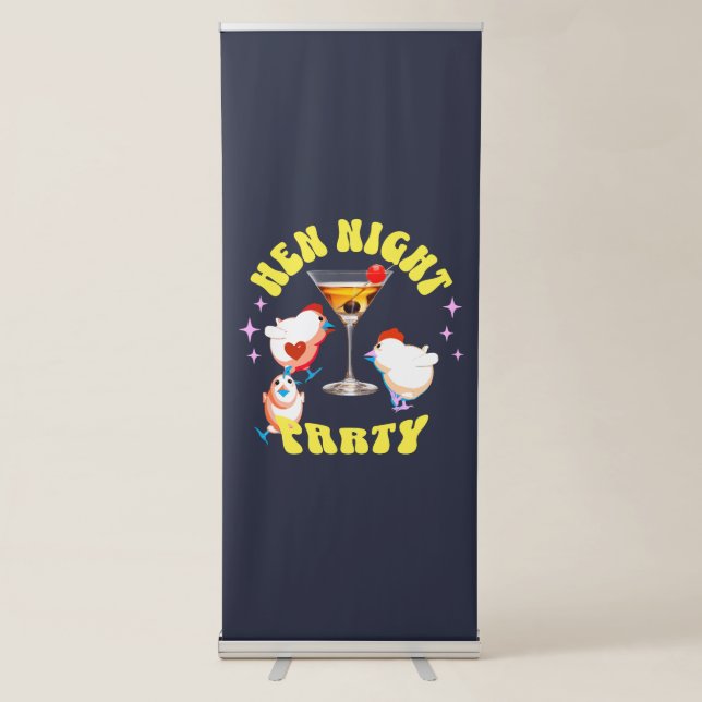 Funny Hens Night Party Funny Chicken  Retractable Banner (Front)