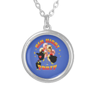 Funny Hens Night Party Funny Chicken  Silver Plated Necklace