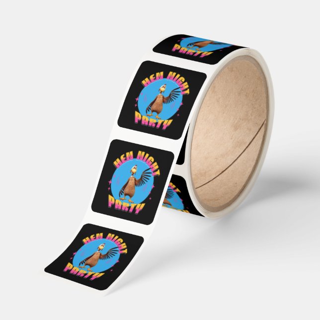 Funny Hens Night Party Funny Chicken  Square Sticker (Roll)