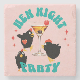 Funny Hens Night Party Funny Chicken  Stone Coaster