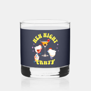 Funny Hens Night Party Funny Chicken  Whiskey Glass