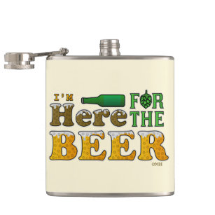 Funny Here for the Beer 2 Hip Flask