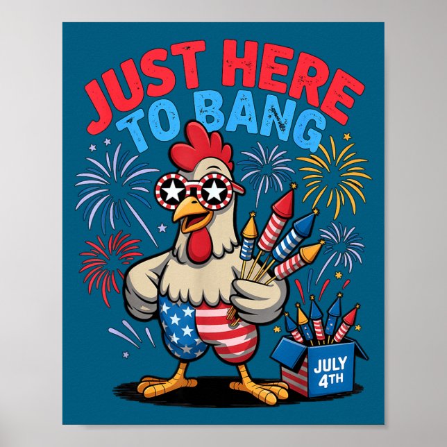 Funny here to bang chicken fcawf bird staff flag  poster (Front)