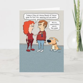 Funny Hero For Wearing Pants Card by chuckink at Zazzle
