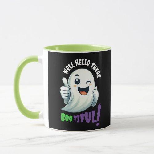 Funny Hey Boo_tiful Cute Winking Ghost Mug