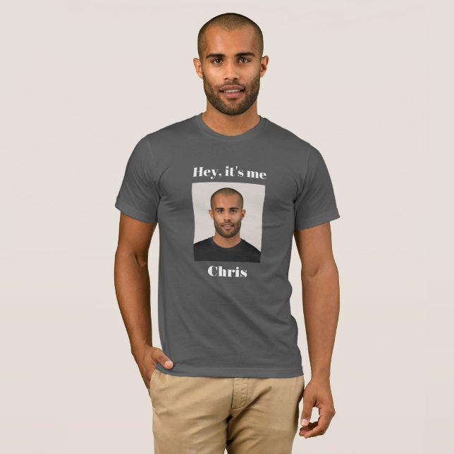 Funny Hey It's Me Photo Mask Men's T-Shirt (Front Full)