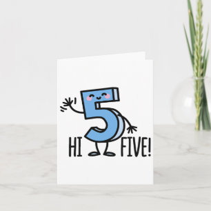 Funny Hi Five! High Hand Hello Wave Number 5 Kids Card