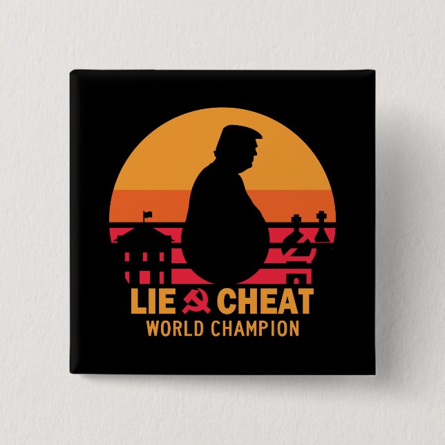 Funny Hide and Seek Bigfoot Trump Button (Front)