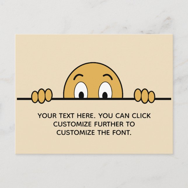 Funny Hiding Face Add Your Text Postcard (Front)