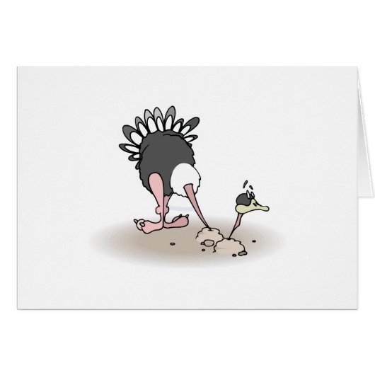 funny hiding ostrich cards (Front Horizontal)