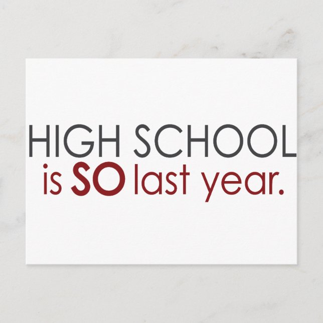 Funny High School Grad Postcard (Front)