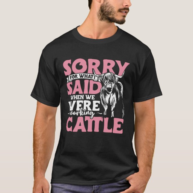 Funny Highland Cow Apparel Highland Cattle Farmer  T-Shirt (Front)