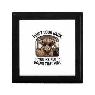 Funny Highland Cow Don’t Look Back Retro Gift Box