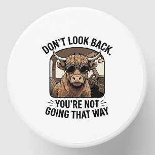 Funny Highland Cow Don’t Look Back Retro Mini Candle Favors