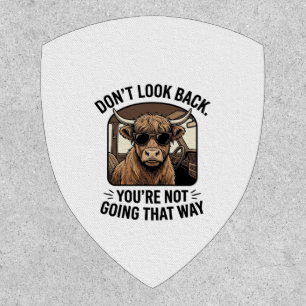 Funny Highland Cow Don’t Look Back Retro Patch