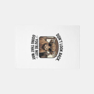 Funny Highland Cow Don’t Look Back Retro Rug