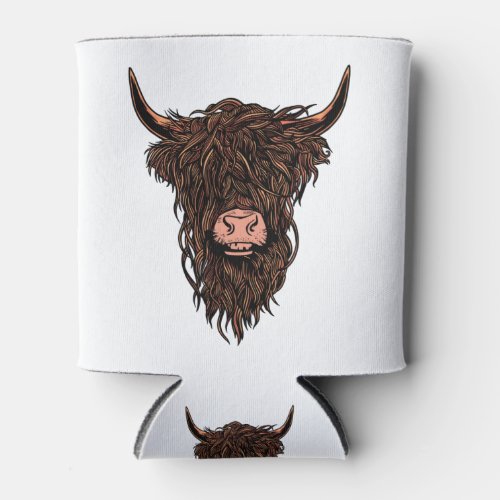Funny Highland Cow Head Can Cooler