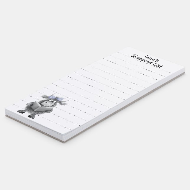Funny Highland Cow Magnetic Notepad (Angled)
