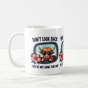 Funny Highland Cow Retro Western Motivational Art Coffee Mug