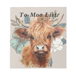 Funny highland cow to - moo list Notepad. Notepad