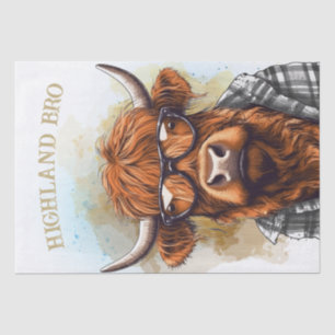 Funny Highland Cow Wearing Sunglasses Tissue Paper